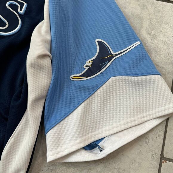 Rare Vintage MAJESTIC Tampa Bay Rays Evan Longoria #3 SEWN Jersey Men’s XL - Picture 5 of 8